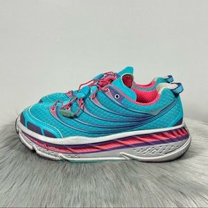 Hoka one one Stinson Tarmac Aqua Pink Hubble Wide Fit Women Running Shoes